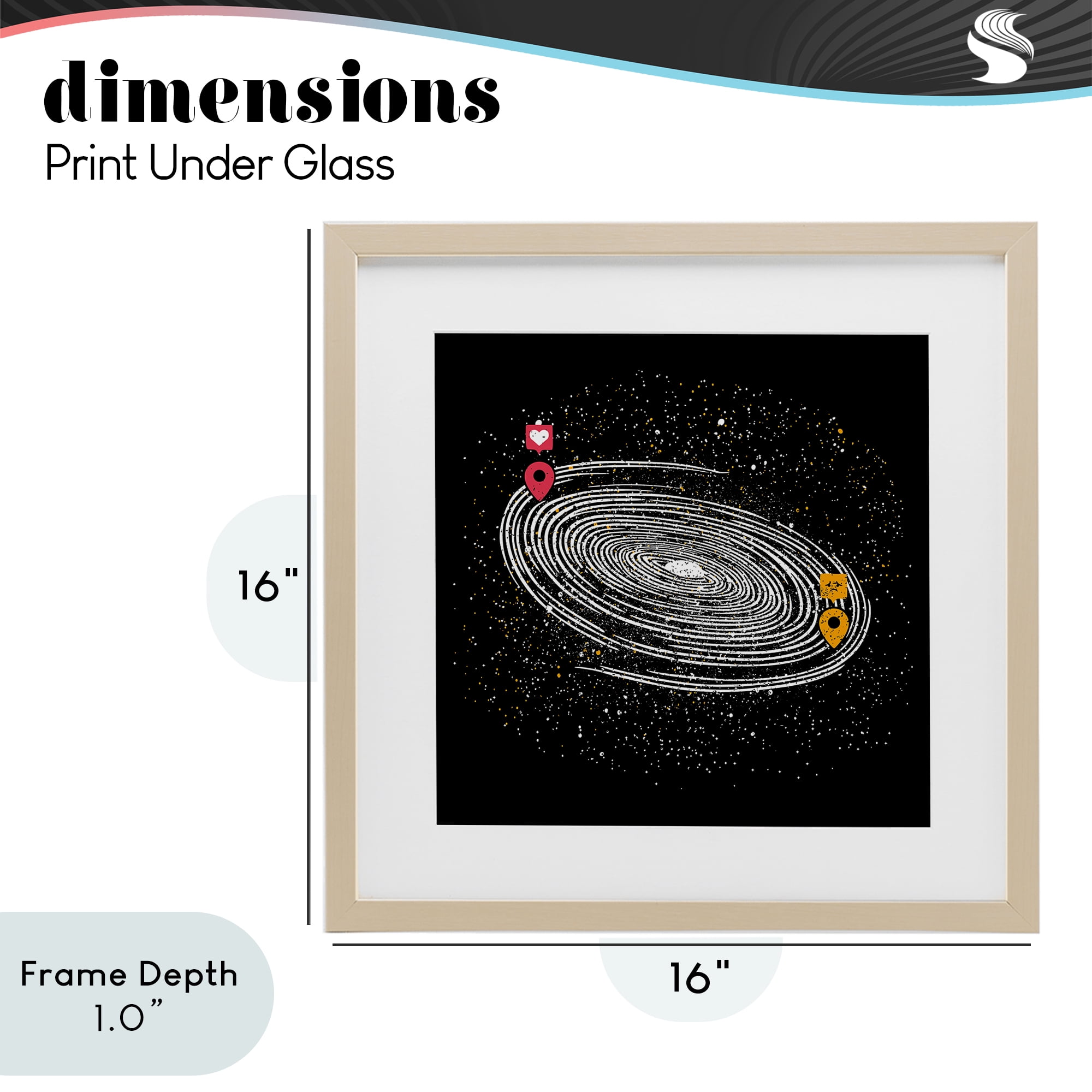 Stupell Industries Love Long Distance Birch Framed Print Under Glass, design by Tobe Fonseca