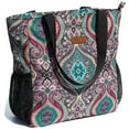 thumbnail image 1 of ESVAN Original Floral Water Resistant Large Tote Bag Shoulder Bag for Gym Beach Travel Daily Bags Upgraded ([R] Pattern), 1 of 4