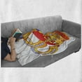 thumbnail image 6 of King Soft Flannel Fleece Throw Blanket, Royal Crown Gem Like Image of Imperial Majestic Print, Cozy Plush for Indoor and Outdoor Use, 60" x 80", Marigold Orange, by Ambesonne, 6 of 6