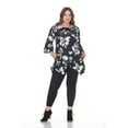 thumbnail image 2 of White Mark Women's Plus Size Floral Blanche Tunic Top, 2 of 4