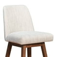thumbnail image 3 of Amalie Swivel 26" Seat Height in Brown Oak Wood Finish with Beige Fabric Bar Stool for Kitchen Island Counter, 3 of 10