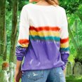 thumbnail image 5 of Womens Long Sleeve Crewneck Color Block Sweatshirt Tops Casual Striped Printed Loose Fit Shirts Blouses Tunic Tops, 5 of 7