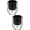 thumbnail image 6 of Raindrops 2pcs Iron Flower Pot with Stand Office Planter Indoor Succulent Container Cactus Plant Pot, 6 of 8