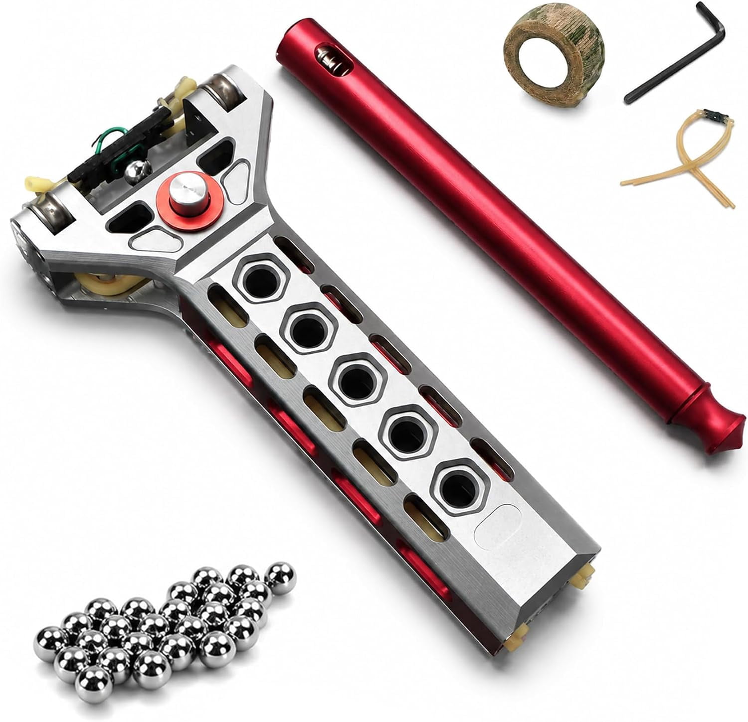 Adult Recreational Slingshot for Target Practice, Aluminum Alloy Manual-Loading Design