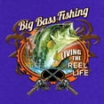 thumbnail image 3 of Tee Hunt Big Bass Fishing T-Shirt Living The Reel Life Fisherman Spinning Mens Shirt, Light Pink, Large, 3 of 5