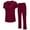 Burgundy, variant on M&M SCRUBS Women's Breathable Cool Stretch Fabric Scrub Top and cargo Pant Set