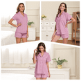 thumbnail image 6 of EA'S SECRET 100% Cotton Womens Pajamas Set 2 Piece Pj Shorts Sleepwear Bridal Pajama for Women Loungewear Set Short Sleeve Shorts Button Down Summer Pjs Set with Pockets(Dust Rose,S), 6 of 7