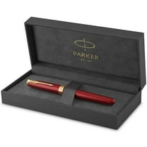 Parker Sonnet Fountain Pen | Red Lacquer with Gold Trim | Medium Nib | Gift Box