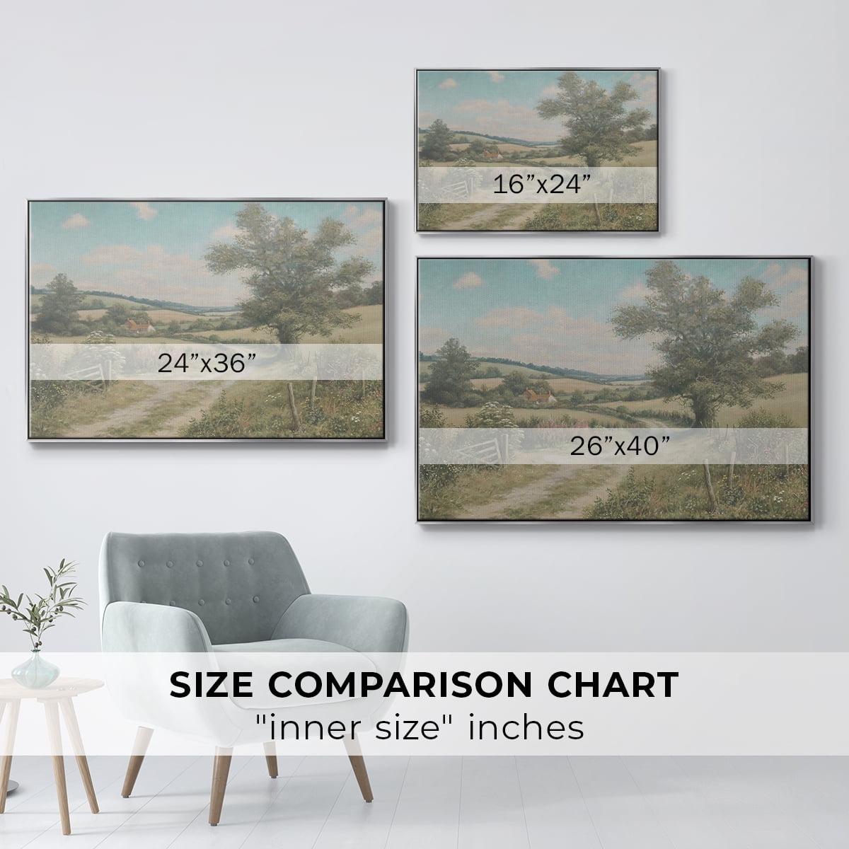 Vintage Landscape-CCL By Wexford Home Framed in Silver Wood Gallery Wrapped Canvas 27 in. x 41 in.