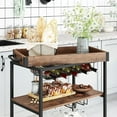 thumbnail image 4 of 3-Tier Bar Carts Kitchen Serving Utility Cart on Wheels with Storage for Outdoor,Kitchen,Club,Living Room, Wood Furniture with Metal Frame, 4 of 8