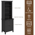 thumbnail image 5 of FIAKOA Bookshelf 4 Tier Book Shelf, 71" Tall Bookcase with Drawer Storage Large Bookshelves Farmhouse Bookcases Library Book Case for Living Room Bedroom Home Office Kitchen (Black), 5 of 9