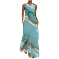 thumbnail image 2 of SMihono Robe Maxi Boho d'Été pour Femmes Grande Taille Mode Col en V Sans Manches Soirée d'Été Fête Imprimé Poches Gilet Longue Robe de Plage Robe d'Été, 2 of 6
