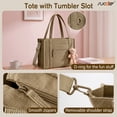 thumbnail image 7 of SUOSDEY Corduroy Tote Bag with Laptop Compartment&Cup Holder,Multipocket Work Tote for College,Teacher,Travel Crossbody Handbag, 7 of 7