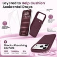 thumbnail image 2 of ouhos for iPhone 18 Pro Magnetic Silicone Case, Built-in Screen Protector, Full Camera Lens Protection, Shockproof Drop Resistant Slim Phone Cover, Burgundy, 2 of 7