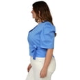 thumbnail image 2 of Blusa con moño Roman Fashion 0914 Azul Talla Extra 38, 2 of 6