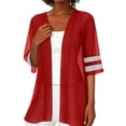 thumbnail image 4 of Posijego Womens Chiffon Cardigans Lightweight Short Sleeve Open Front Casual Summer Beach Cardigans Jackets for Women, 4 of 7