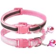 thumbnail image 1 of Paquete de 2 collares reflectantes y con huella para gatos con cascabel, hebilla de collar básico para perros y gatos, collar ajustable de poliéster para perros y gatos o cinturones de, 1 of 3
