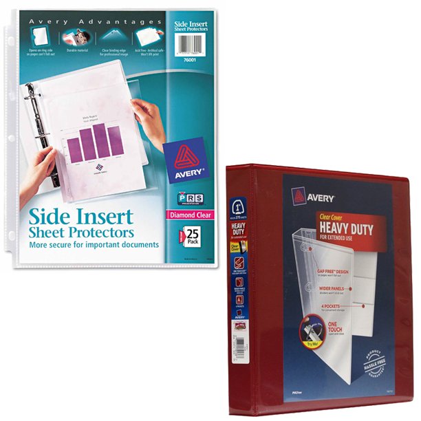 Avery Secure SideLoad Sheet Protectors, Heavy Gauge, Letter, Diamond