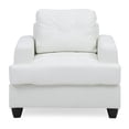 thumbnail image 3 of Maklaine Transitional Faux Leather Tufted Seat Chair in White, 3 of 5
