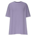 thumbnail image 4 of Taqqpue Womens T Shirts Casual Solid Color Short Sleeve Crew Neck Blouse Tops Loose Fit Basic Tees, 4 of 6