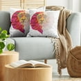 thumbnail image 5 of Ambesonne Geometric Throw Pillow Cover 2 Pack, Lion Head, 24", White Pink Orange, 5 of 5