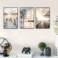 thumbnail image 4 of 3pcs Unframed Modern Tranquil Lake and Pier Natural Style Art Prints, Decorative Paintings Large Size Canvas Posters for Living Room Wall Decoration Bedroom Dining Office Wall Decoration Pictures Ho, 4 of 4