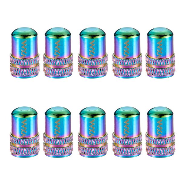 Tapa de válvula de rueda de bicicleta, tapa de válvula Schrader de aleación de aluminio (multicolor), 10 Uds.