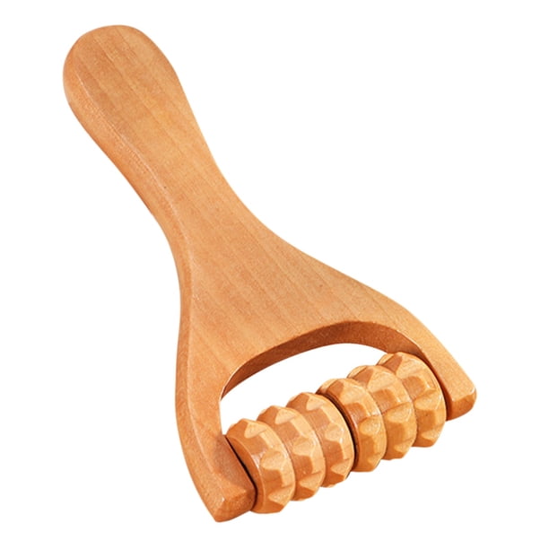 Masajeador portátil de madera con dos y tres ruedas