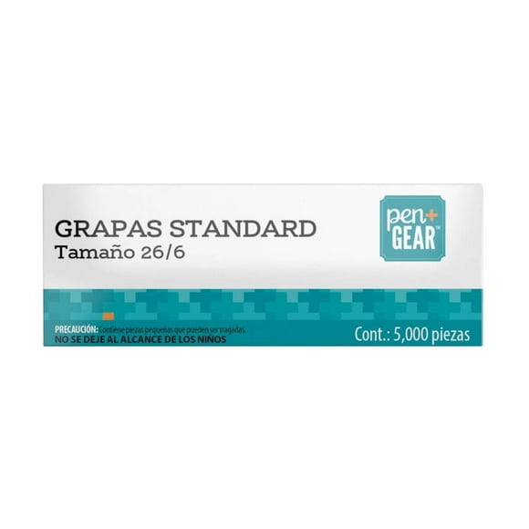 Grapas Pen + Gear Estándar 26/6 paquete con 5,000 piezas