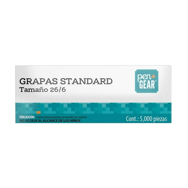 Grapas Pen + Gear Estándar 26/6 paquete con 5,000 piezas