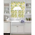 thumbnail image 3 of Yellow Lemon Swag Kitchen Curtains Sets for Windows 24 Inch Length, Summer Fruit Green Retro Farmhouse Leaf Short Window Curtain Panels Swags Valances and Tiers 3 Piece Set for Cafe/Dining Room, 3 of 5