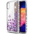 thumbnail image 2 of Nagebee Case for Samsung Galaxy A01 Sparkle Glitter Flowing Waterfall Liquid Floating with Bling Diamond, Durable Girls Women Cute Protective Phone Case (Clear Purple), 2 of 6