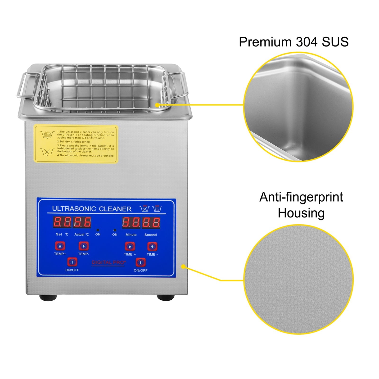 Ultrasonic Cleaner 6L Jewelry Cleaning 200W Stainless Steel Machine Industry Cleaning Equipment For Jewelry Brass Glasses