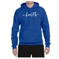 thumbnail image 2 of Classic Cursive Christian Faith Quote Inspirational/Christian Unisex Graphic Hoodie Sweatshirt, Royal, Medium, 2 of 3