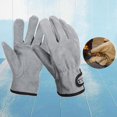 thumbnail image 3 of 2x Durable Outdoor Leather Safety Gloves Fire Welding Gloves Zulema guantes de barbacoa resistentes al calor, 3 of 8