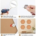 thumbnail image 4 of Cork Bulletin Board Hexagon 4 Pack, Small Framed Corkboard Tiles for Wall, Thick Decorative Display Boards for Home Office Decor, School Message Board with 16 Push Pin Wood Clips, 4 of 9