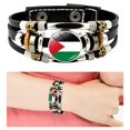 thumbnail image 4 of Pulsera Cuero Palestina Ajustable 3 Hilos para La Motivación Conciencia, 4 of 9