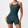 thumbnail image 5 of Toome Women's Seamless Textured Romper Jumpsuit, Sleeveless One Piece Workout Outfit, High Waisted Athletic Gym Bodysuit for Yoga & Running, 5 of 9