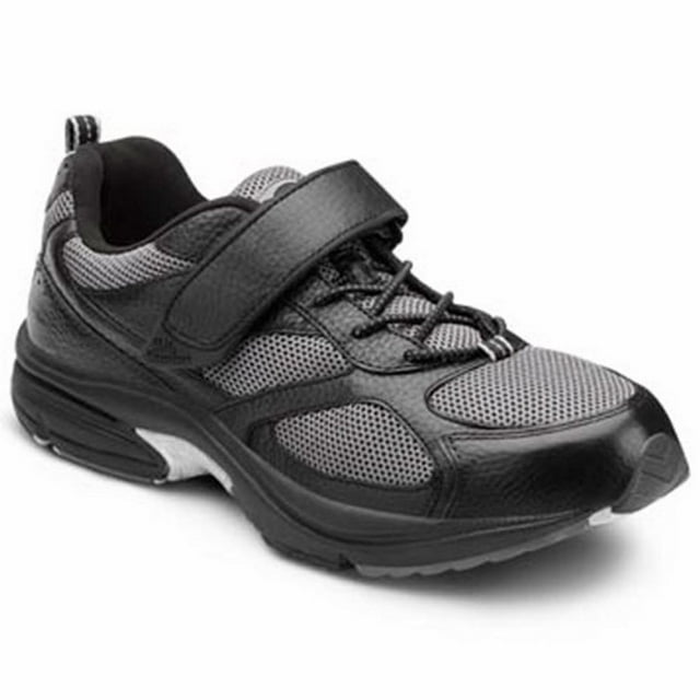 Dr. Comfort Endurance Men's Athletic Shoe: 9 Wide (E/2E) Black Elastic Lace w/Strap