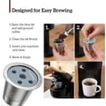 thumbnail image 7 of Reusable K Cups for Coffee Pods - 4 Pack Refillable Stainless Steel Mesh Filter, 5-Hole KCup Universal Metal Ground Coffee Pod, 7 of 7