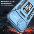 thumbnail image 5 of Compatible with iPhone 15 Case with HD Screen Protector & Slide Camera Cover & Rotated Ring Kickstand, [Military-Grade] Phone Case for iPhone 15 (Z_Blue), 5 of 14