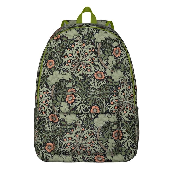 Ethnic Bohemian Laptop Backpack for Teen Girls, Colorful Floral Waterproof Bag with Front Pocket, Durable for School or Travel