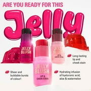 Revolution Jelly Blush Stick, Sheer Finish, Long-Lasting, Buildable Color, Cherry Red