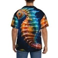 thumbnail image 5 of Cauagu Yellow Fish Seahorse Men's Short Sleeve Button Down Hawaiian Shirt for Men Bowling Shirts Casual Summer Beach Shirt,Large, 5 of 6