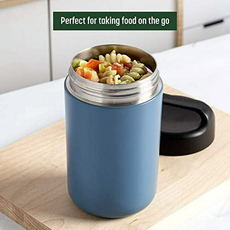 Food Jar, Hot/Cold, Blue Mirror Stainless Steel, 16-oz.