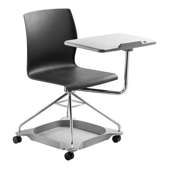 Pemberly Row 34" Ergonomically Designed Modern Plastic Chair in Black