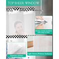 thumbnail image 4 of No Hook Shower Curtain with Snap in Liner, Buffalo Check Bow Vase Lavender Hotel Shower Curtains for Bathroom, Washable Shower Curtain Liner Set with Mesh Top Window, 72"x84", 4 of 6