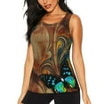thumbnail image 2 of Uemuo Vintage Butterfly Green Pattern Workout Tank Tops for Women Breathable Moisture-wicking tank top Sleeveless Running Loose Fit Yoga Tops Active Shirts Sports Gym Exercise, 2 of 9