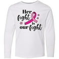 thumbnail image 3 of Inktastic Breast Cancer Awareness Her Fight is our fight Long Sleeve Youth T-Shirt, 3 of 5
