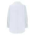 thumbnail image 6 of aidice Shirts for Women Casual Lapel Neck Long Sleeve Button up Loose Solid Color Office Work Tops, 6 of 7